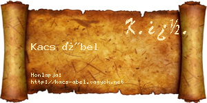 Kacs Ábel névjegykártya