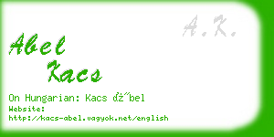 abel kacs business card